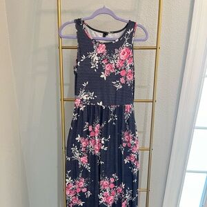 Zattcas Maxi Dress Sleeveless with Pockets Small